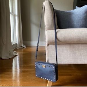 MK Michael Kors East West Sandrine Stud Navy Gold